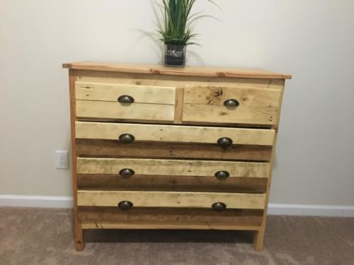 Single tier dresser in natural finish